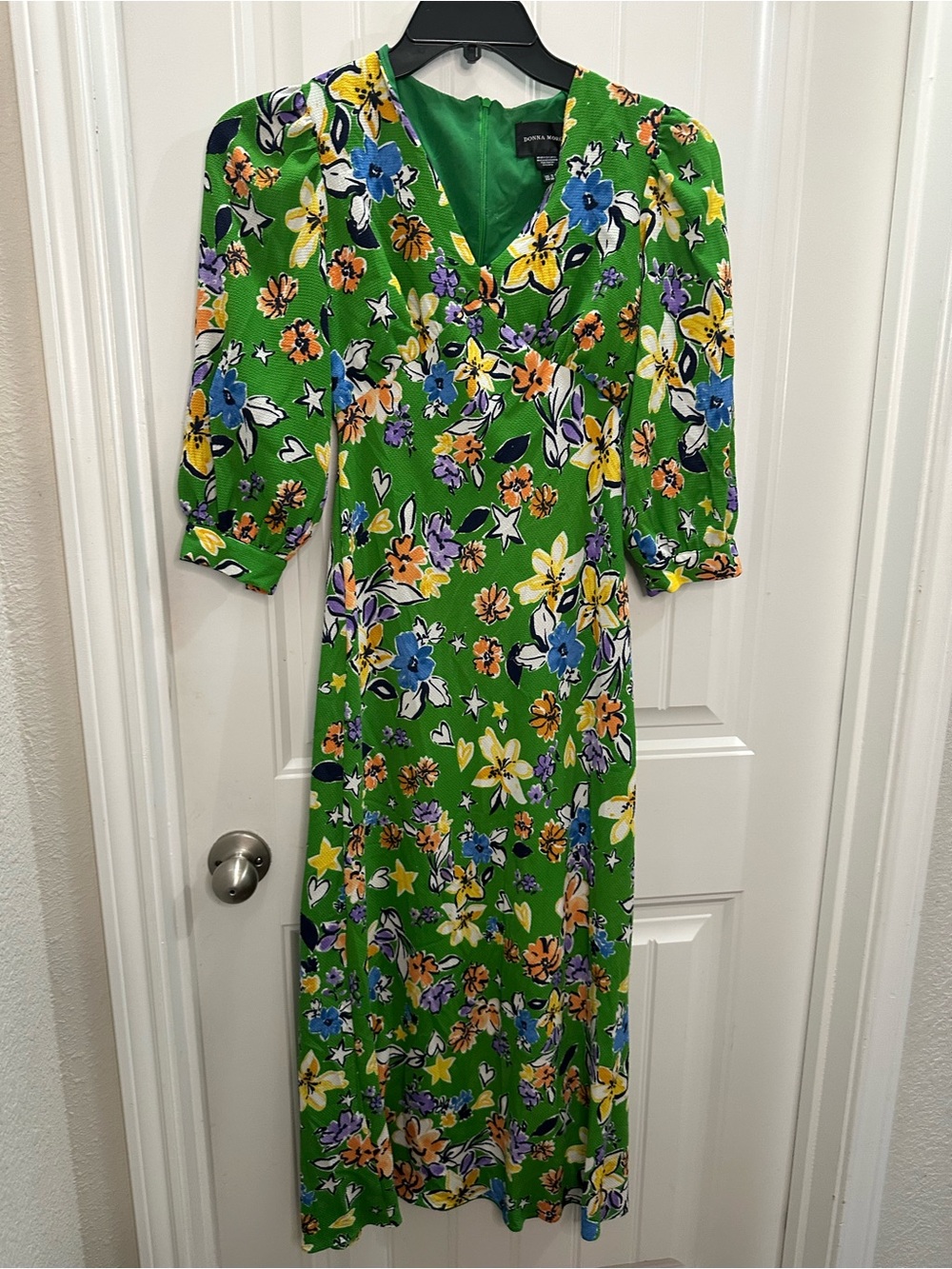 Donna Morgan Green Floral Maxi midi  Dress size 0